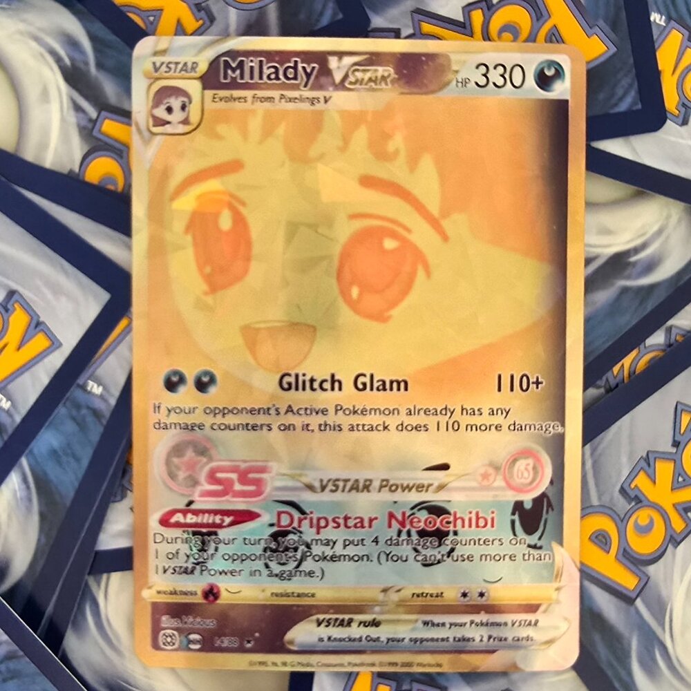 Gold Milady Meme VStar Pokemon Card
